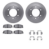 6512-37030 Brake Rotors w/5000 Advanced Brake Pads Kit with Hardware, 1987-2005 Multiple Makes/Models, Position: Front - image 1