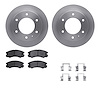 6512-37031 Brake Rotors w/5000 Advanced Brake Pads Kit with Hardware, 1992-1995 Multiple Makes/Models, Position: Front - image 1