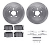 6512-39034 Brake Rotors w/5000 Advanced Brake Pads Kit with Hardware, 1988-1989 GM, Position: Rear - image 1