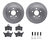 6512-39073 Brake Rotors w/5000 Advanced Brake Pads Kit with Hardware, 1988-1990 Mopar, Position: Rear - image 1