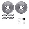 6512-39074 Brake Rotors w/5000 Advanced Brake Pads Kit with Hardware, 1989-1995 Mopar, Position: Rear - image 1