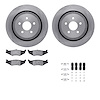 6512-39077 Brake Rotors w/5000 Advanced Brake Pads Kit with Hardware, 1989-1995 Mopar, Position: Rear - image 1