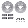 6512-39098 Brake Rotors w/5000 Advanced Brake Pads Kit with Hardware, Fits Select Mopar, Position: Front - image 1