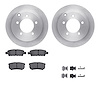 6512-39143 Brake Rotors w/5000 Advanced Brake Pads Kit with Hardware, 2007-2017 Multiple Makes/Models, Position: Rear - image 1