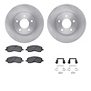 6512-39147 Brake Rotors w/5000 Advanced Brake Pads Kit with Hardware, Fits Select Multiple Makes/Models, Position: Front - image 1