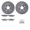 6512-40091 Brake Rotors w/5000 Advanced Brake Pads Kit with Hardware, 1985-1989 Mopar, Position: Front - image 1