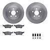 6512-40097 Brake Rotors w/5000 Advanced Brake Pads Kit with Hardware, 1987-1988 Mopar, Position: Rear - image 1