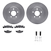 6512-40140 Brake Rotors w/5000 Advanced Brake Pads Kit with Hardware, 1984-1990 Mopar, Position: Front
