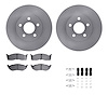 6512-40163 Brake Rotors w/5000 Advanced Brake Pads Kit with Hardware, 2000-2005 Mopar, Position: Front - image 1