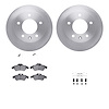 6512-40252 Brake Rotors w/5000 Advanced Brake Pads Kit with Hardware, 2002-2006 Multiple Makes/Models, Position: Front