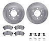 6512-40267 Brake Rotors w/5000 Advanced Brake Pads Kit with Hardware, 2007-2021 Multiple Makes/Models, Position: Front - image 1