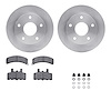 6512-40366 Brake Rotors w/5000 Advanced Brake Pads Kit with Hardware, 1994-1999 Mopar, Position: Front - image 1