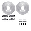6512-40408 Brake Rotors w/5000 Advanced Brake Pads Kit with Hardware, 2000-2001 Mopar, Position: Front - image 1