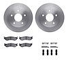 6512-40417 Brake Rotors w/5000 Advanced Brake Pads Kit with Hardware, 2000-2001 Mopar, Position: Front - image 1