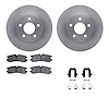 6512-45083 Brake Rotors w/5000 Advanced Brake Pads Kit with Hardware, 1998-2003 GM, Position: Rear - image 1