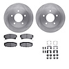 6512-46070 Brake Rotors w/5000 Advanced Brake Pads Kit with Hardware, 1986-1992 GM, Position: Rear - image 1