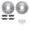 6512-46074 Brake Rotors w/5000 Advanced Brake Pads Kit with Hardware, 1976-1978 GM, Position: Rear - image 1