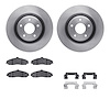 6512-46155 Brake Rotors w/5000 Advanced Brake Pads Kit with Hardware, 2005-2009 GM, Position: Front - image 1