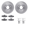 6512-47148 Brake Rotors w/5000 Advanced Brake Pads Kit with Hardware, 1984-1987 GM, Position: Rear - image 1