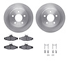 6512-47152 Brake Rotors w/5000 Advanced Brake Pads Kit with Hardware, 1993-1997 GM, Position: Rear - image 1