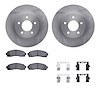 6512-47293 Brake Rotors w/5000 Advanced Brake Pads Kit with Hardware, 2002-2007 GM, Position: Front - image 1
