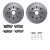 6512-48093 Brake Rotors w/5000 Advanced Brake Pads Kit with Hardware, 1971-1989 GM, Position: Front - image 1