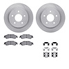 6512-48240 Brake Rotors w/5000 Advanced Brake Pads Kit with Hardware, 1998-2005 GM, Position: Rear - image 1