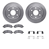 6512-48271 Brake Rotors w/5000 Advanced Brake Pads Kit with Hardware, 2002-2014 GM, Position: Rear - image 1