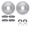 6512-48289 Brake Rotors w/5000 Advanced Brake Pads Kit with Hardware, 2002-2009 GM, Position: Rear - image 1
