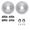 6512-52022 Brake Rotors w/5000 Advanced Brake Pads Kit with Hardware, 1992-1998 GM, Position: Rear - image 1