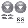 6512-52034 Brake Rotors w/5000 Advanced Brake Pads Kit with Hardware, 1998-2002 GM, Position: Rear - image 1