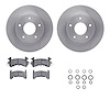 6512-52037 Brake Rotors w/5000 Advanced Brake Pads Kit with Hardware, 1978-1981 GM, Position: Rear - image 1