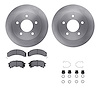 6512-52040 Brake Rotors w/5000 Advanced Brake Pads Kit with Hardware, 1984-1988 GM, Position: Rear - image 1