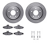 6512-52043 Brake Rotors w/5000 Advanced Brake Pads Kit with Hardware, 1985-1992 GM, Position: Rear - image 1