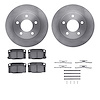 6512-52049 Brake Rotors w/5000 Advanced Brake Pads Kit with Hardware, 1990-1990 GM, Position: Rear - image 1