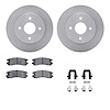 6512-53010 Brake Rotors w/5000 Advanced Brake Pads Kit with Hardware, 1991-1998 GM, Position: Rear - image 1