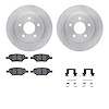 6512-53031 Brake Rotors w/5000 Advanced Brake Pads Kit with Hardware, 2004-2012 GM, Position: Rear - image 1