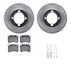6512-54222 Brake Rotors w/5000 Advanced Brake Pads Kit with Hardware, 1988-1993 Ford/Lincoln/Mercury/Mazda, Position: Front - image 1