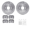 6512-54225 Brake Rotors w/5000 Advanced Brake Pads Kit with Hardware, 1990-1998 Ford/Lincoln/Mercury/Mazda, Position: Front - image 1
