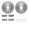 6512-54233 Brake Rotors w/5000 Advanced Brake Pads Kit with Hardware, 1990-1996 Ford/Lincoln/Mercury/Mazda, Position: Rear - image 1
