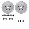 6512-54281 Brake Rotors w/5000 Advanced Brake Pads Kit with Hardware, 1982-1987 Ford/Lincoln/Mercury/Mazda, Position: Front - image 1