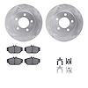 6512-54310 Brake Rotors w/5000 Advanced Brake Pads Kit with Hardware, 1993-1993 Ford/Lincoln/Mercury/Mazda, Position: Front - image 1