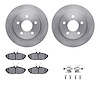 6512-54323 Brake Rotors w/5000 Advanced Brake Pads Kit with Hardware, 1993-1998 Ford/Lincoln/Mercury/Mazda, Position: Rear - image 1