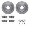 6512-54326 Brake Rotors w/5000 Advanced Brake Pads Kit with Hardware, 1993-2005 Ford/Lincoln/Mercury/Mazda, Position: Rear - image 1