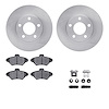 6512-54329 Brake Rotors w/5000 Advanced Brake Pads Kit with Hardware, 1994-1998 Ford/Lincoln/Mercury/Mazda, Position: Front - image 1