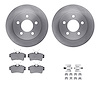 6512-54338 Brake Rotors w/5000 Advanced Brake Pads Kit with Hardware, 1994-2004 Ford/Lincoln/Mercury/Mazda, Position: Rear - image 1