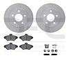 6512-54355 Brake Rotors w/5000 Advanced Brake Pads Kit with Hardware, 1993-1997 Ford/Lincoln/Mercury/Mazda, Position: Front - image 1