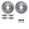 6512-54382 Brake Rotors w/5000 Advanced Brake Pads Kit with Hardware, 2000-2004 Ford/Lincoln/Mercury/Mazda, Position: Front - image 1