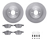 6512-54398 Brake Rotors w/5000 Advanced Brake Pads Kit with Hardware, 2002-2004 Ford/Lincoln/Mercury/Mazda, Position: Front - image 1