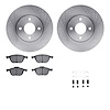 6512-54408 Brake Rotors w/5000 Advanced Brake Pads Kit with Hardware, 2005-2012 Ford/Lincoln/Mercury/Mazda, Position: Front - image 1